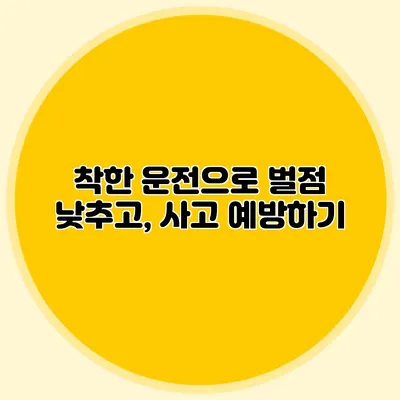 착한 운전으로 벌점 낮추고, 사고 예방하기