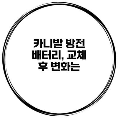 카니발 방전 배터리, 교체 후 변화는?