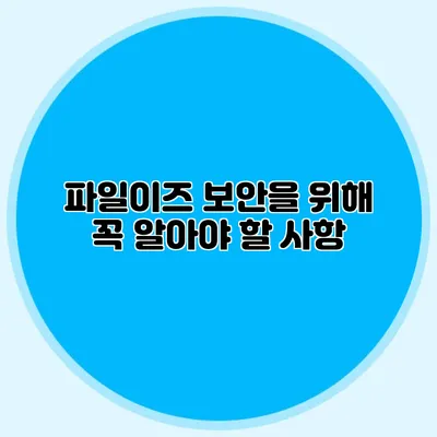 파일이즈 보안을 위해 꼭 알아야 할 사항