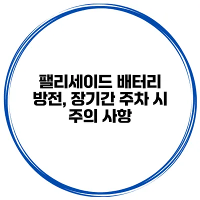 팰리세이드 배터리 방전, 장기간 주차 시 주의 사항