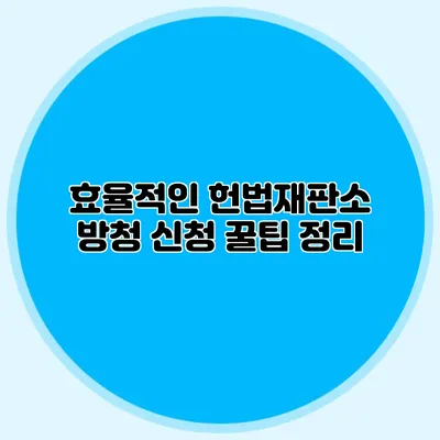 효율적인 헌법재판소 방청 신청 꿀팁 정리